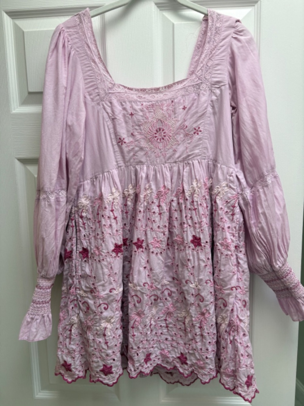 LOVE SHACK FANCY WOMENS FREJA MINI DRESS SIZE 2/PINK PURPLE
